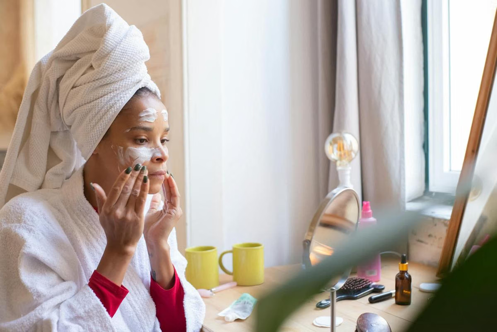 Close-up of face exfoliating scrub, a common skincare mistake when overused